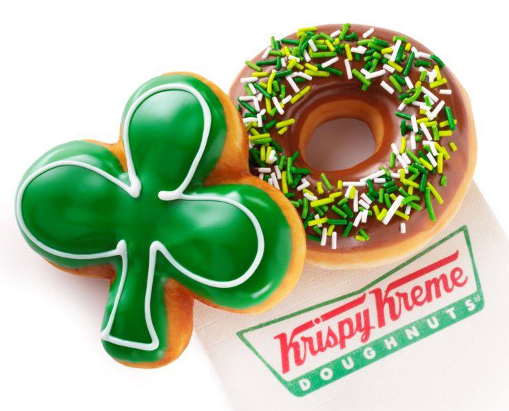 Krispy Kreme's St. Patrick's Day doughnuts.