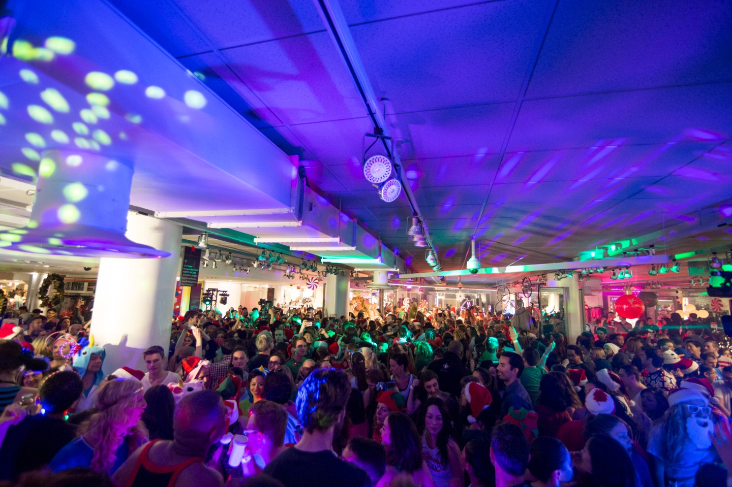 About 1000 people attended Macy's first Daybreaker dance party at its New York flagship store on 34th Street in December 2015.