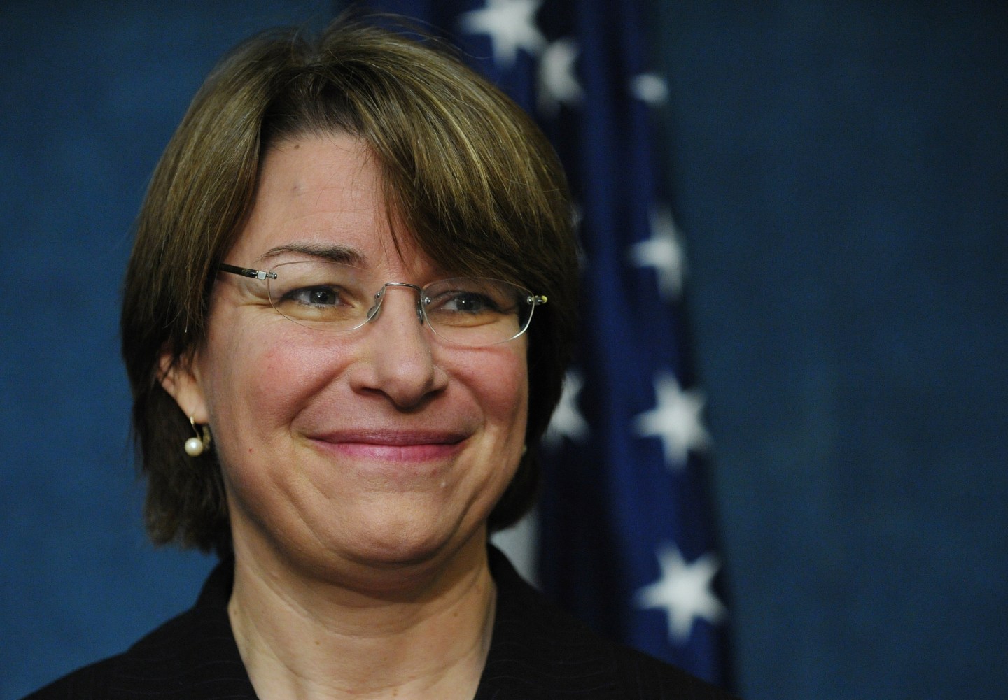Senator Amy Klobuchar, D-MN, listens to