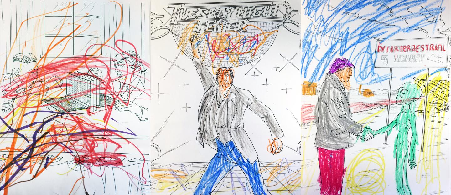 Fortune employee's children colored these pages from "The Trump Coloring Book"