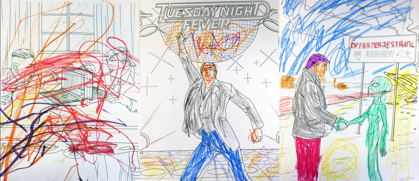 Fortune employee's children colored these pages from "The Trump Coloring Book"