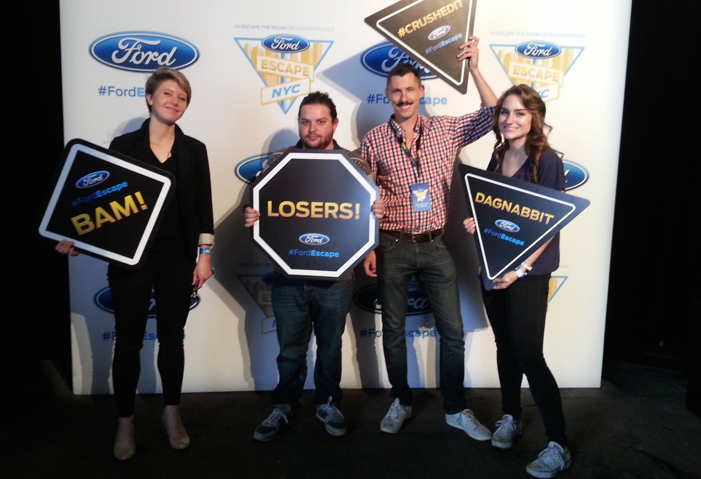 Fortune staffers after completing Ford's Escape the Room.