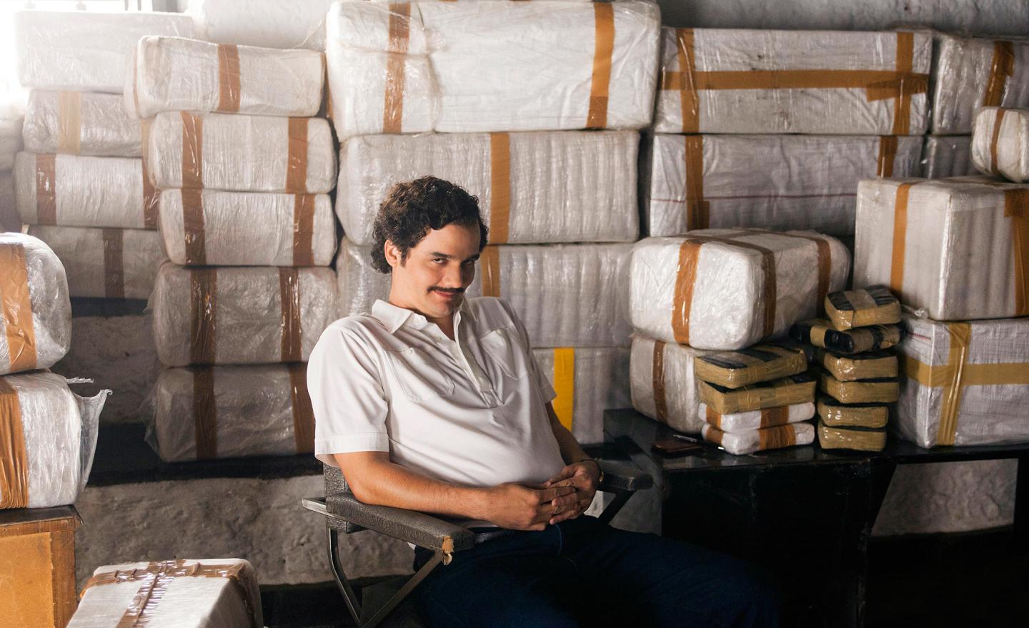 Wagner Moura portrays Pablo Escobar in Netflix's original series Narcos. 