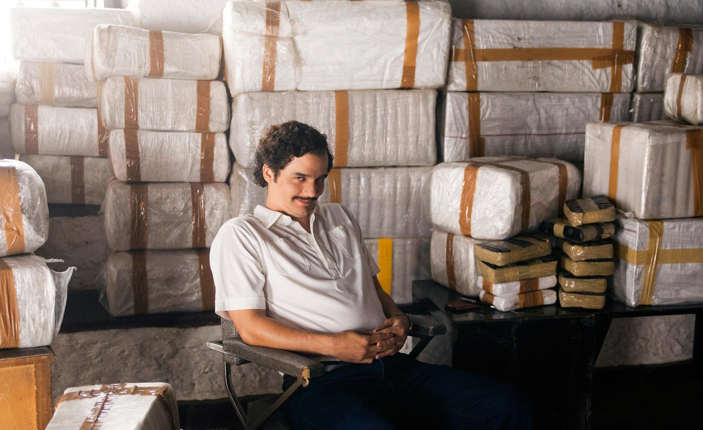 Wagner Moura portrays Pablo Escobar in Netflix's original series Narcos.