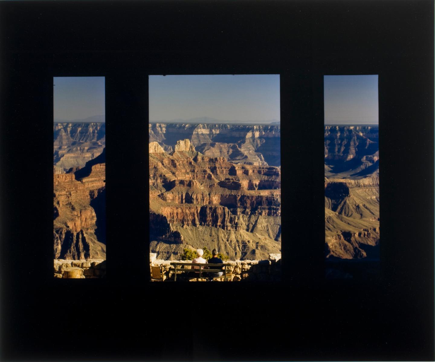 John Pfahl (American, b. 1939). North Rim Highway, Grand Canyon, Arizona, June 1980. From the series "Picture Windows". Chromogenic development print, printed 1987. George Eastman Museum, gift of the photographer. © John Pfahl