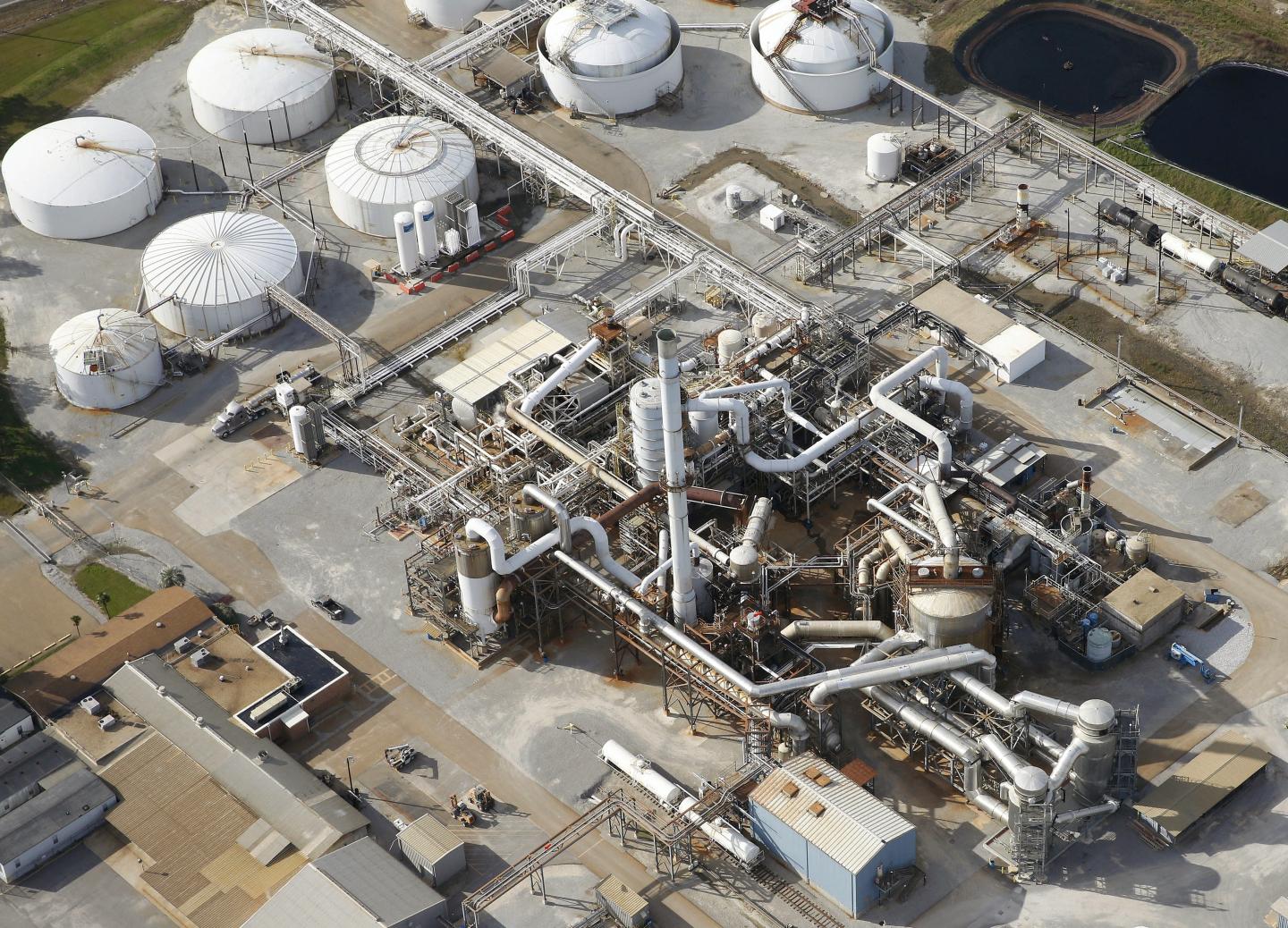 Aerial photo shows a DuPont plant in Darrow Louisiana