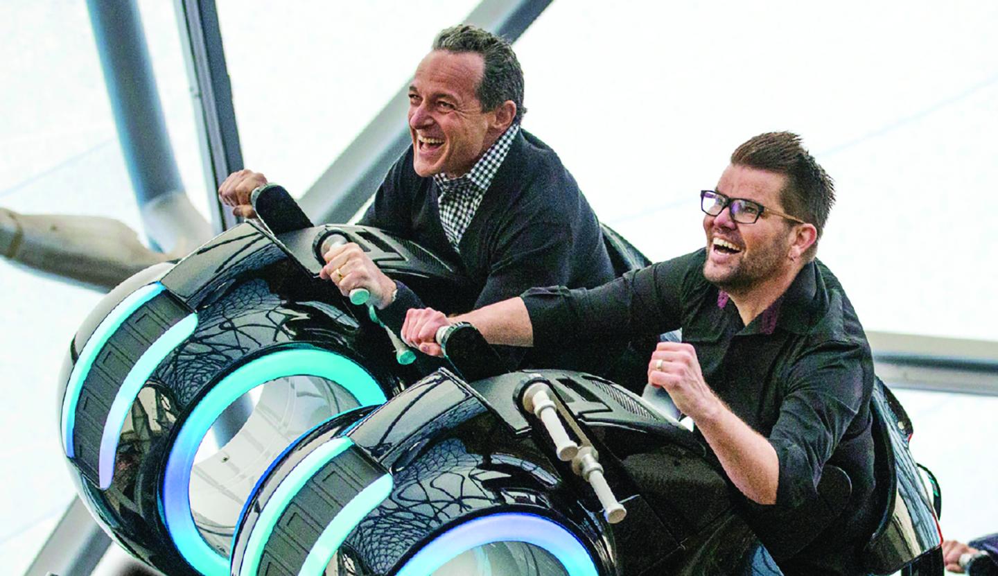 Reviewing employee work can be stressful. Not for Disney CEO Bob Iger (left). 