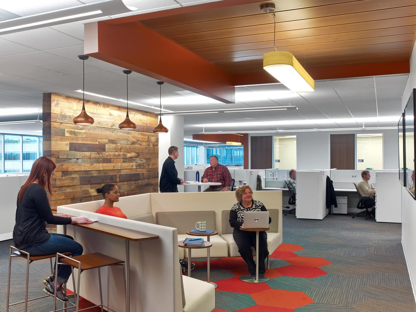 LED lighting brightens and dims automatically throughout the day to stay in sync with human's natural circadian rhythms. 
