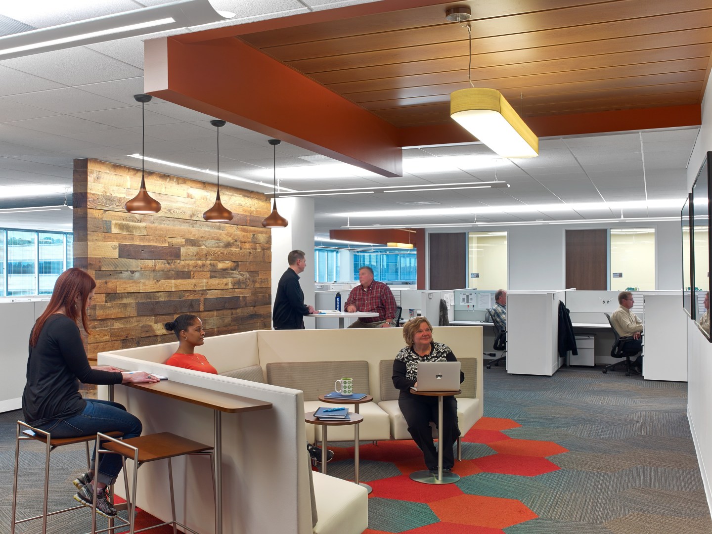 LED lighting brightens and dims automatically throughout the day to stay in sync with human's natural circadian rhythms.