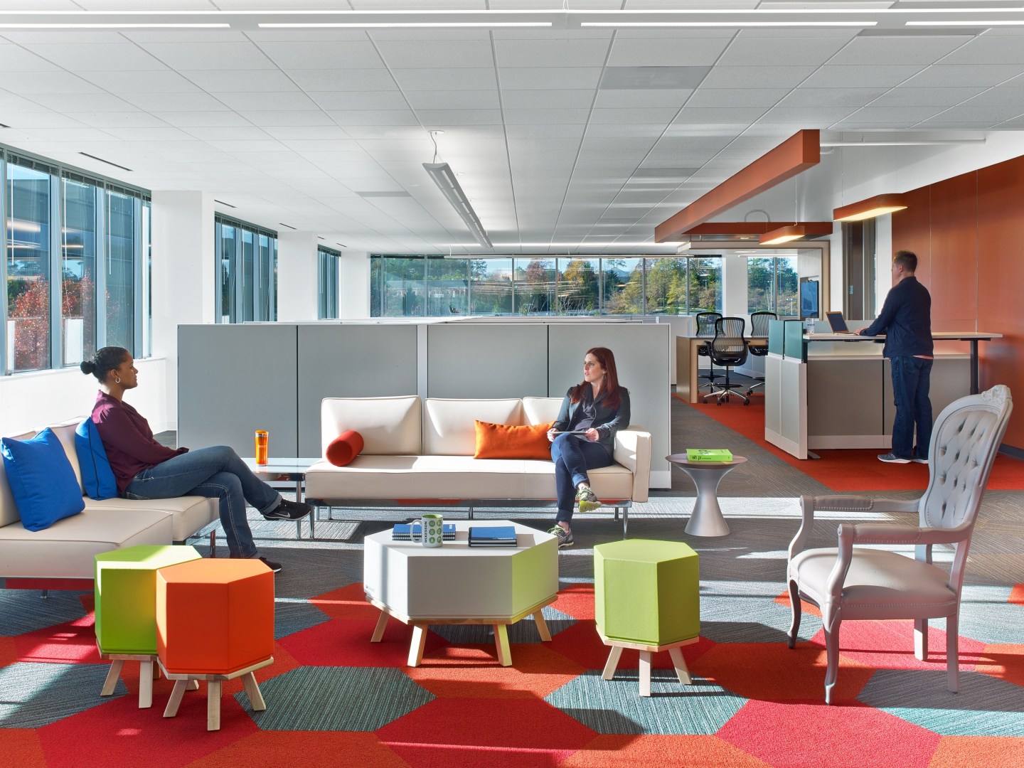 McKesson's new office, designed by IA Interior Architects, features different types of work areas to encourage employees to move around and increase productivity.