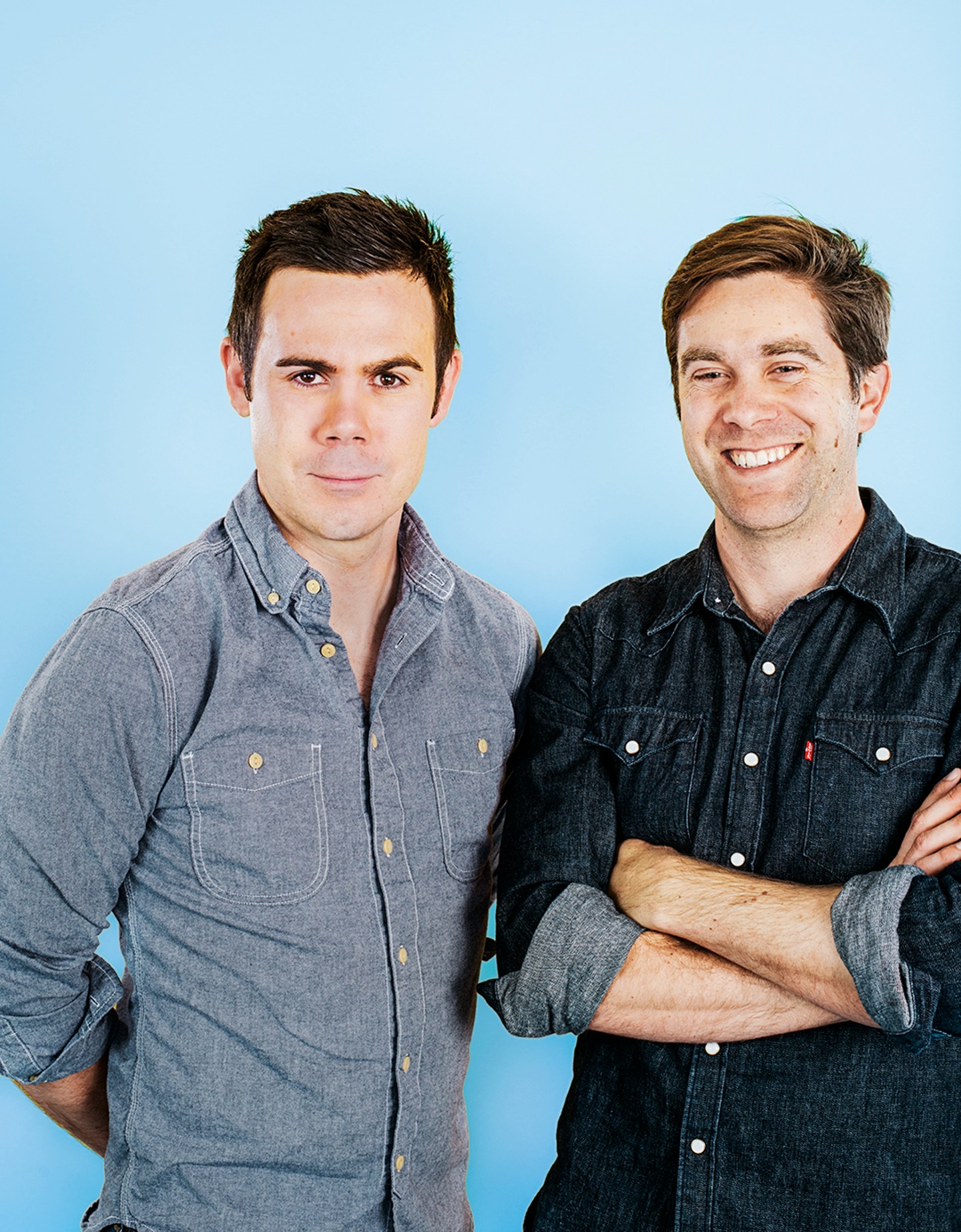 AMC's Halt and Catch Fire Co-creators Christopher Cantwell (left) and Christopher Rogers.