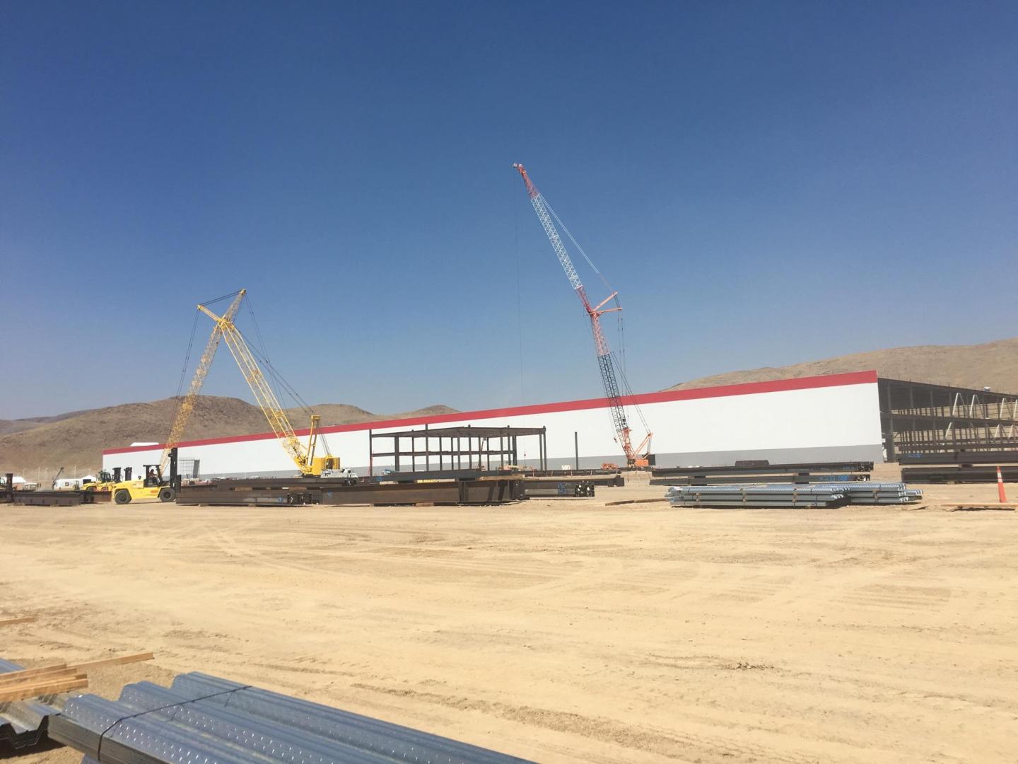 Western wall of Tesla's factory.