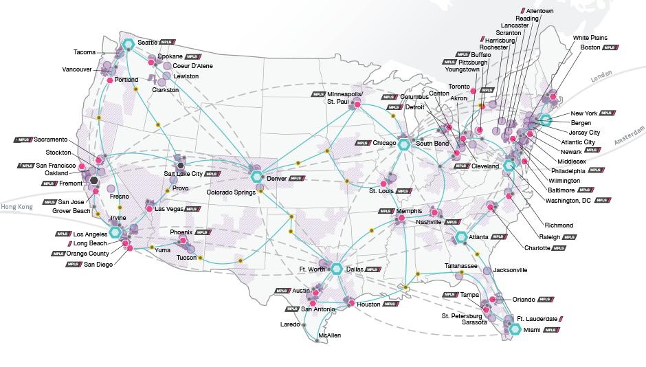 XO Communications fiber optic network