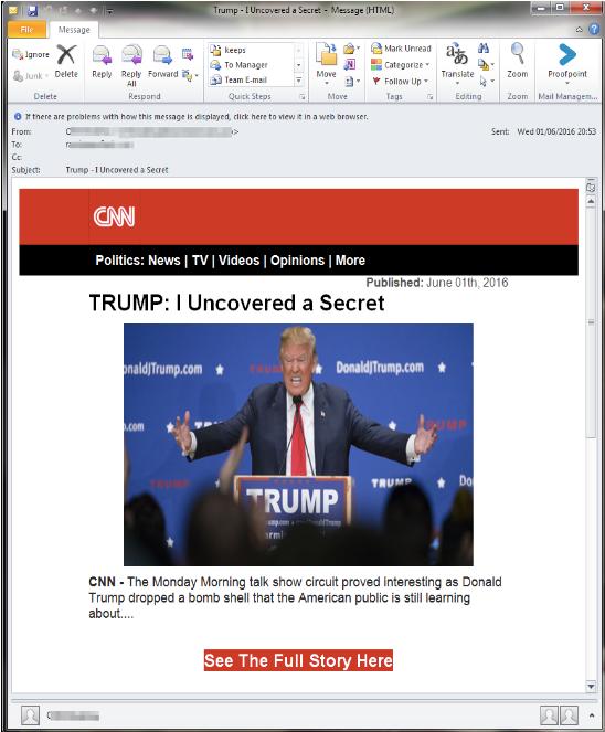 Trump scam email
