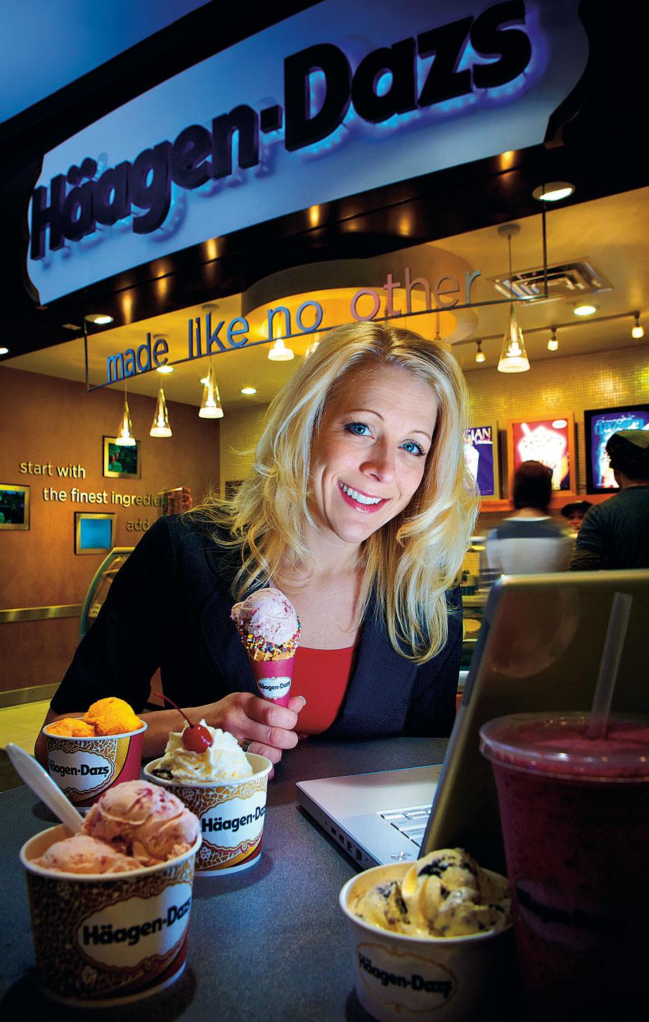 Julie Michelutti of the Haagen-Dazs Shoppe says Salesforce.com's web-based technology saves her money. 