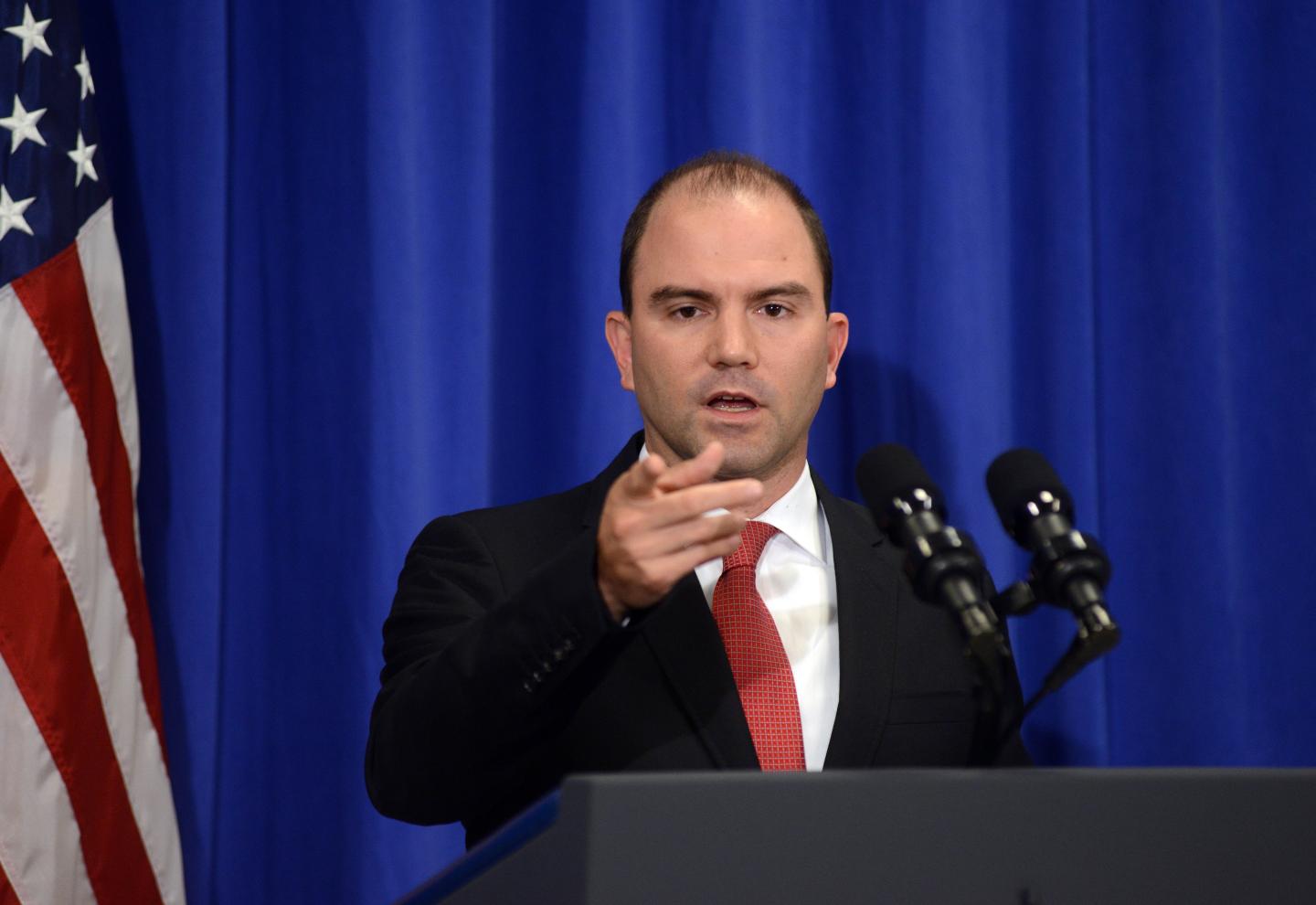 Deputy National Security Advisor Ben Rhodes And White Deputy Press Secretary Eric Schultz Brief The Media