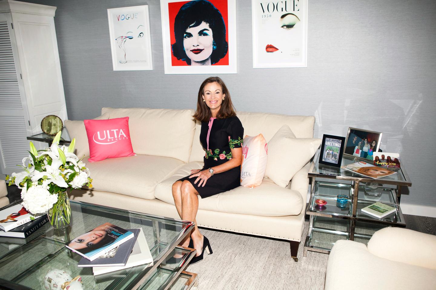 6:09 p.m. Dillon, shown here at Ulta’s headquarters in Bolingbrook, Ill., rose in the marketing world by getting inside her customers’ heads. She once ran a marathon just so she could better understand Gatorade drinkers’ needs.