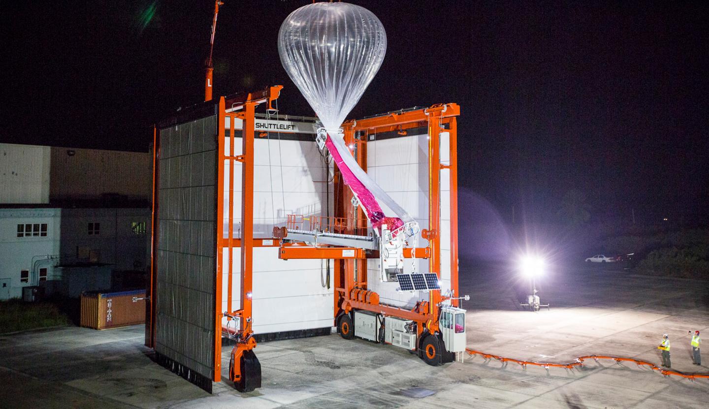 Alphabet's Project Loon Autolauncher designed to fill and launch a new balloon every 30 minutes. 
