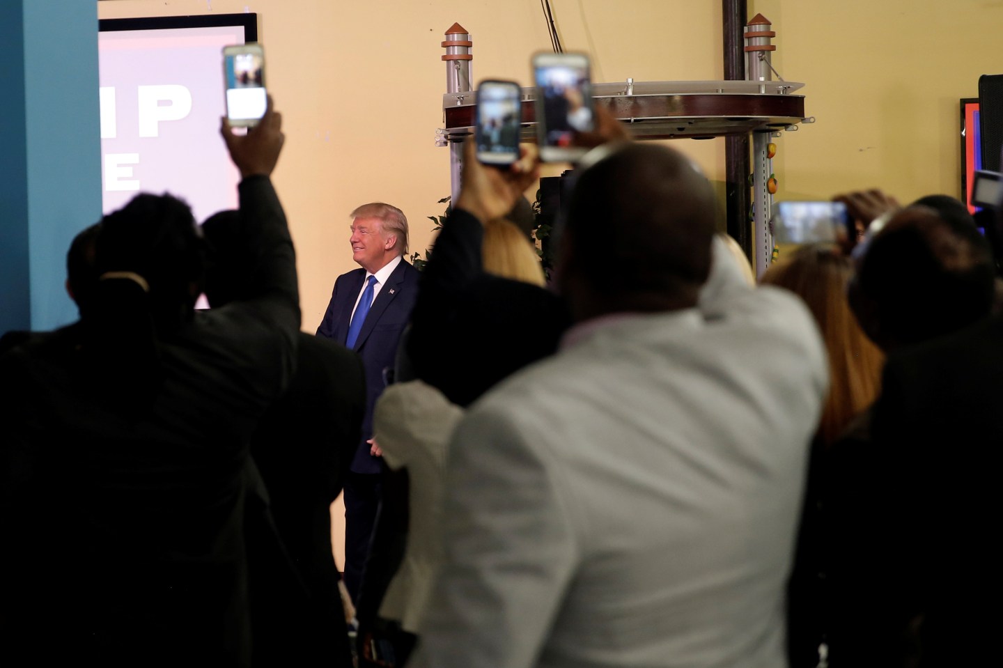 Republican presidential nominee Donald Trump makes a campaign visit to the Little Haiti Cultural Center in Miami
