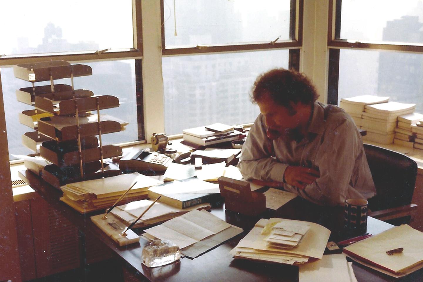 Greenburger working in his Father's literary agency in the mid-seventies. 