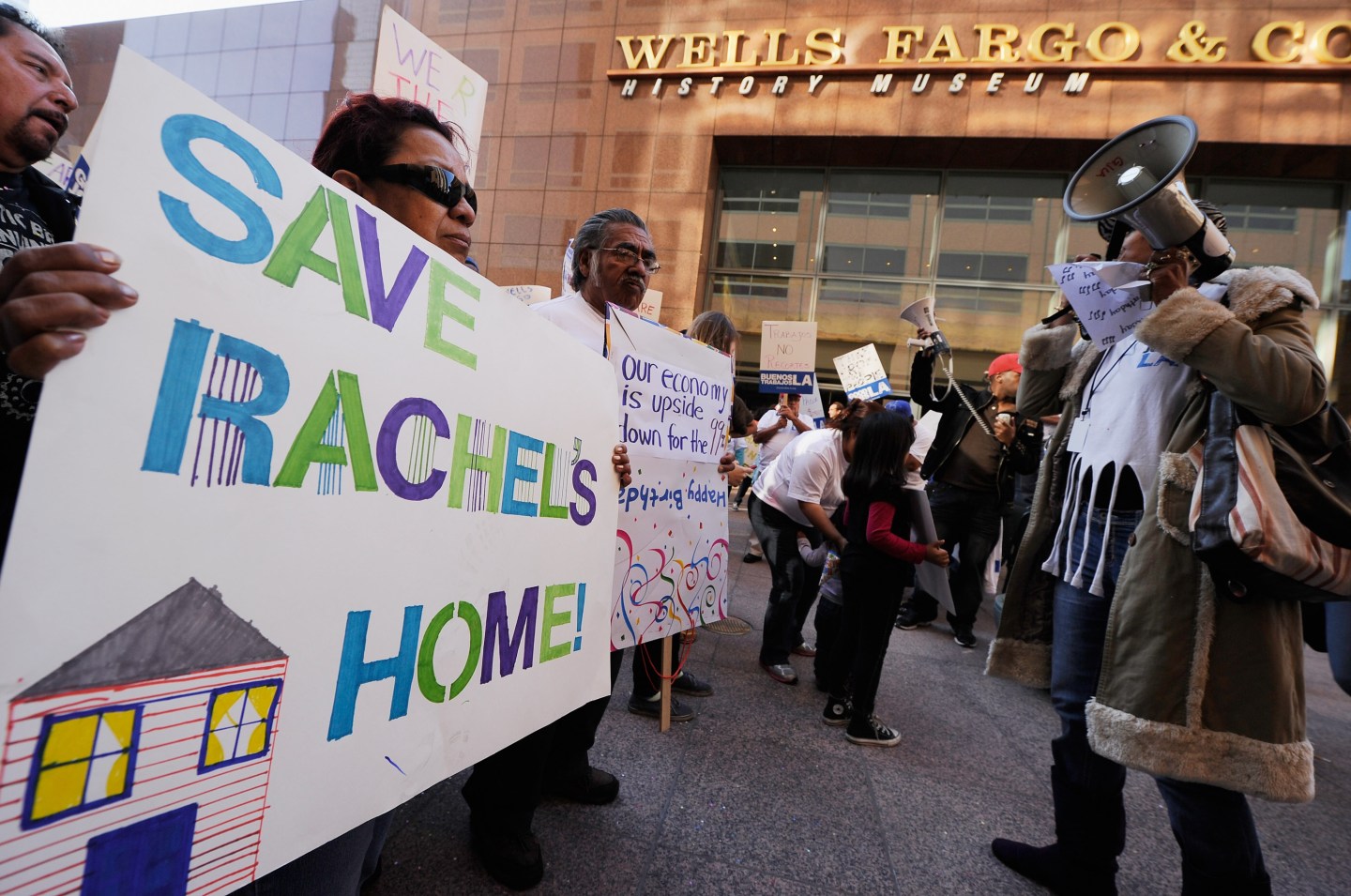Protesters Mark The 160th Year Of Wells Fargo With Satirical Birthday Party