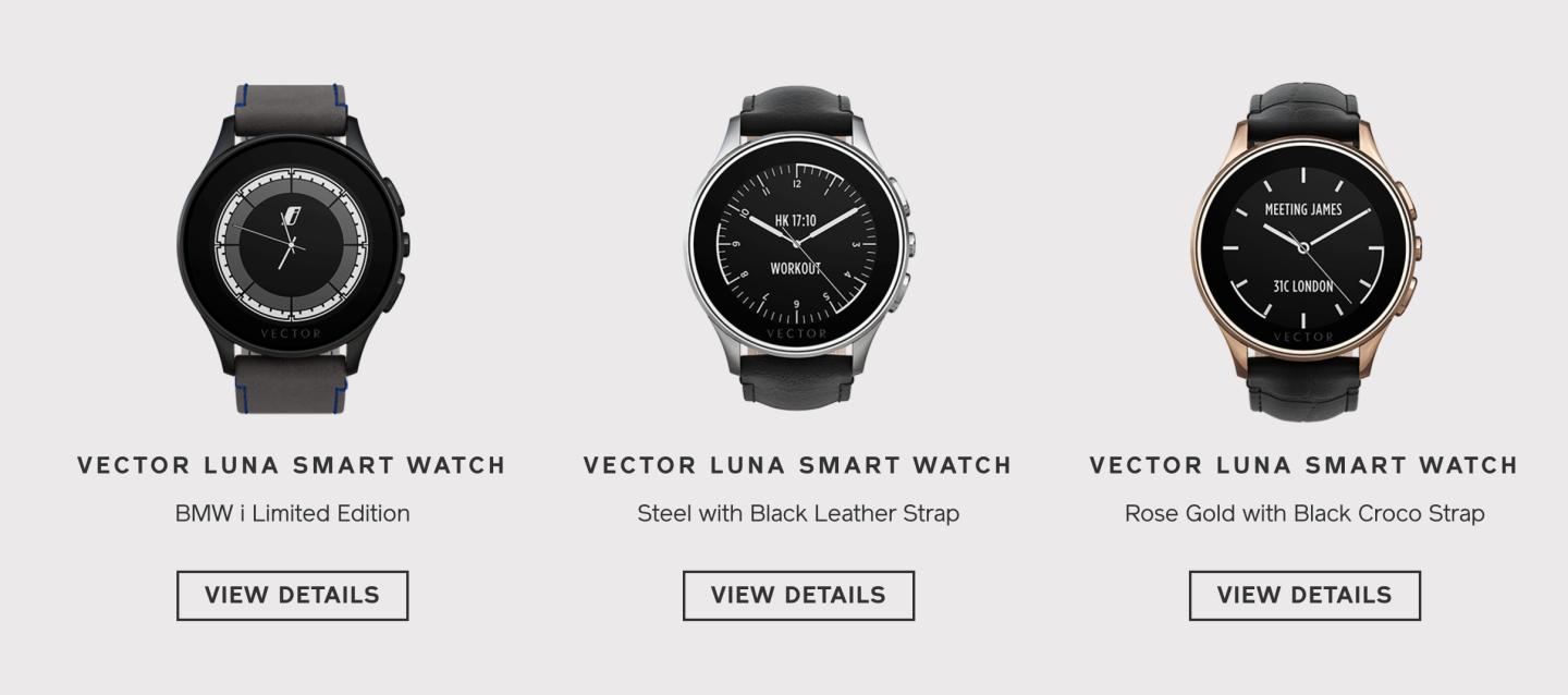 Several models of the vector smartwatch