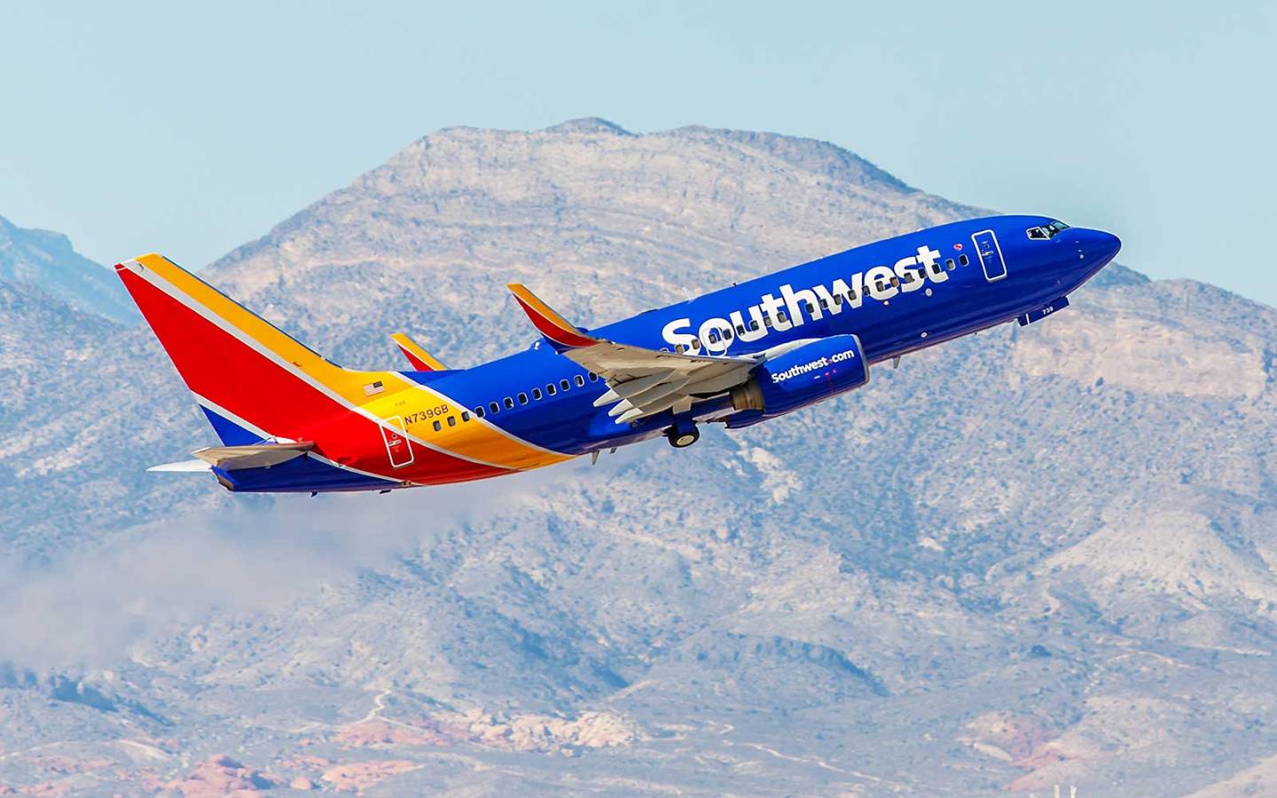 Boeing 737 Southwest Airlines takes off from McCarran International Airport