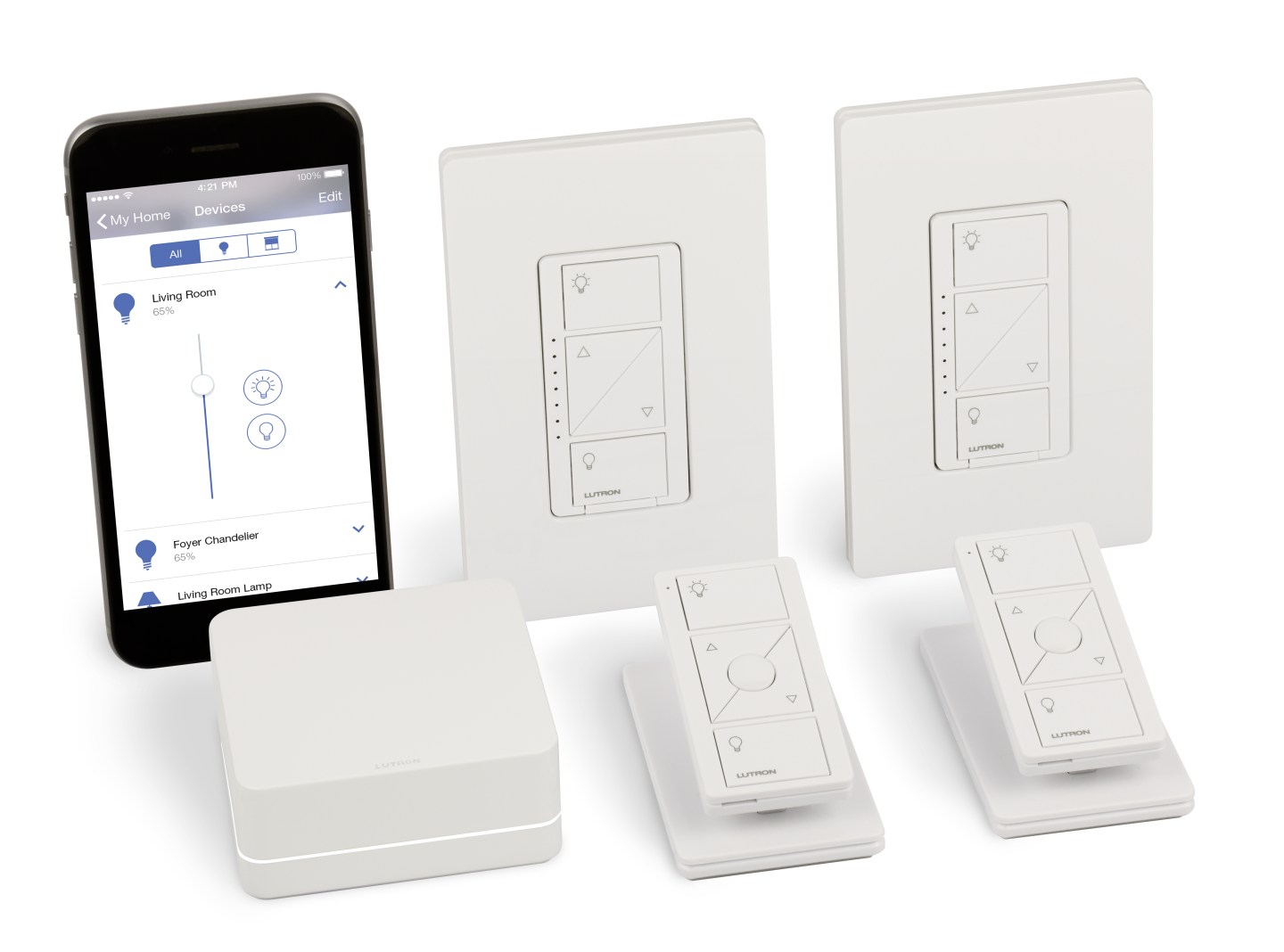 caseta-wireless-in-wall-kit-unboxed-with-phone