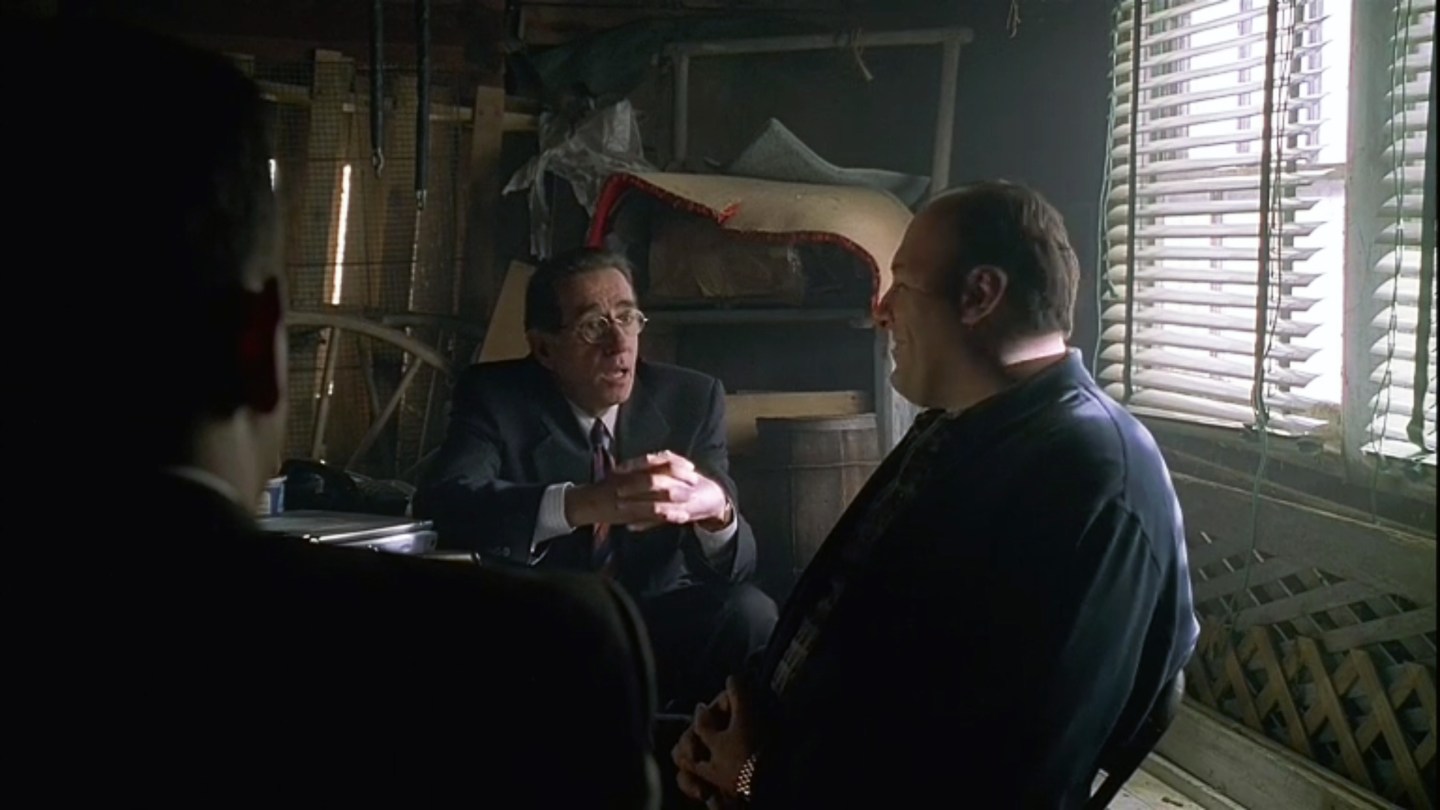 Pellegrino with James Gandolfini in the "Sopranos."