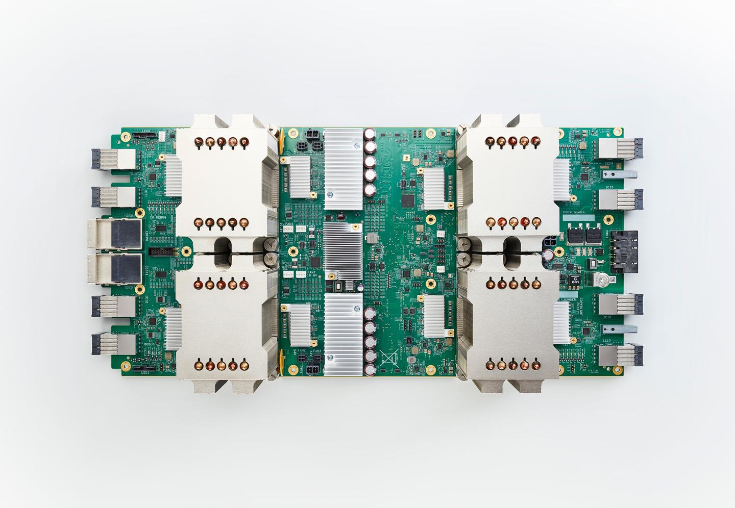 Version two of Google's custom computer chip, the TPU.