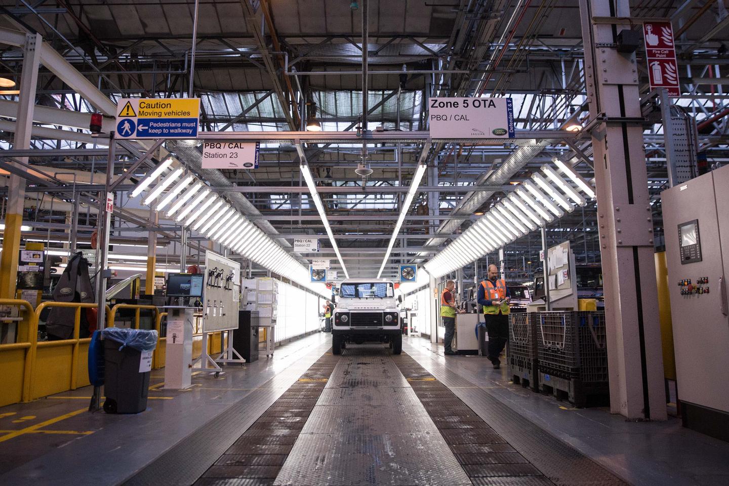 Production Of Land Rover Defenders At Tata Motors Ltd.'s Jaguar Land Rover Vehicle Manufacturing Plant