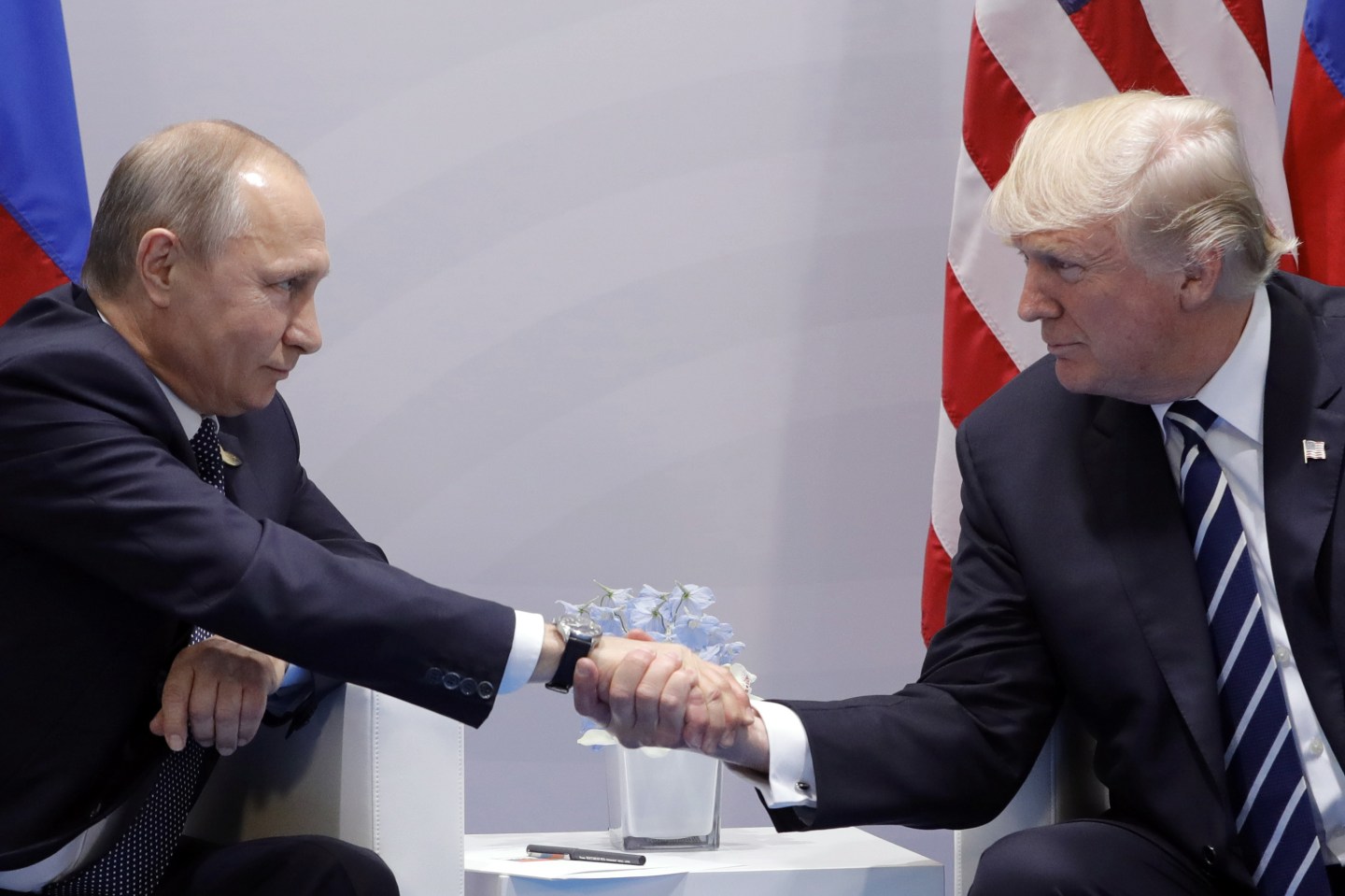 Presidents of Russia and United States meet at G20 summit in Hamburg, Germany