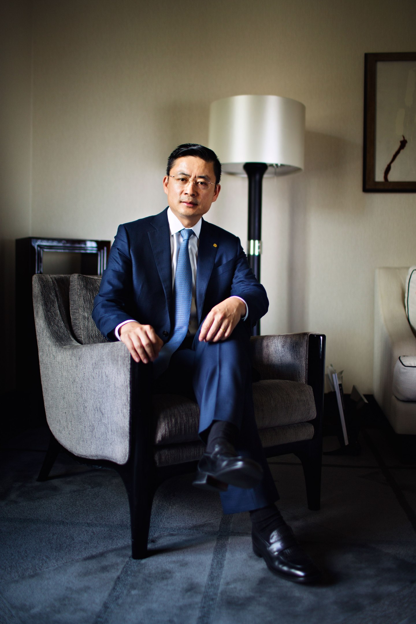 3 July, 2017 -Peninsula Hotel,Paris, France. -- PHOTO: Adam Tan, CEO of HNA.--Photographer: Julie Glassberg for Fortune.--