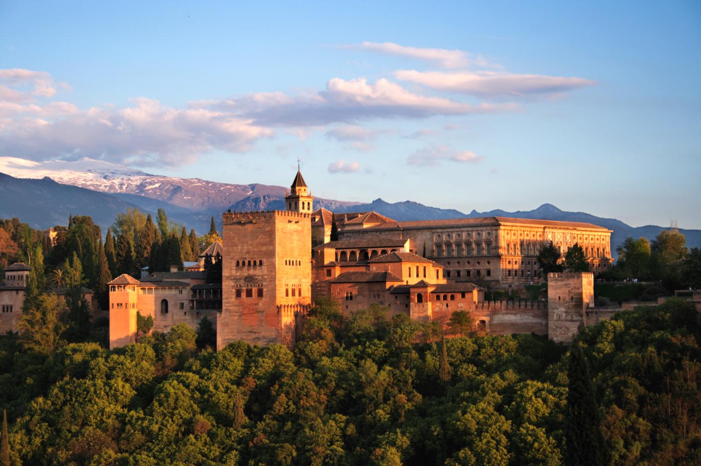 Alhambra in Granada at twilight. One the 7 New Wonders