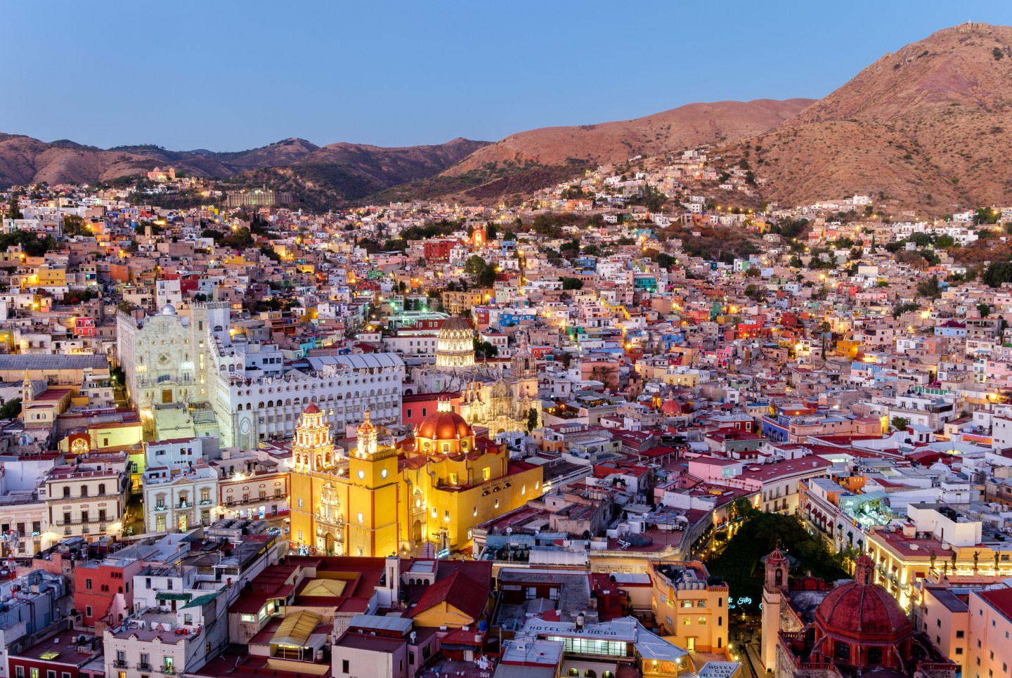 Guanajuato City - Aerial View at Twilight