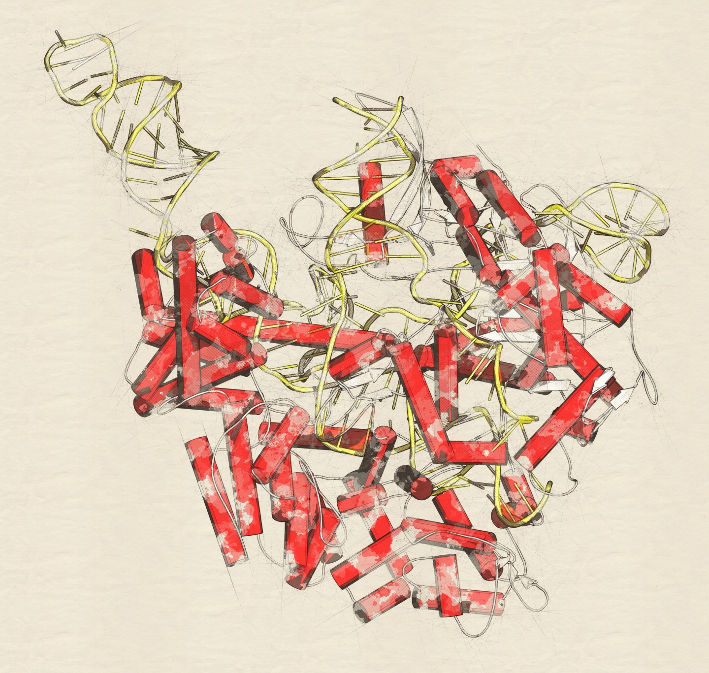 CRISPR-CAS9 gene editing complex, illustration