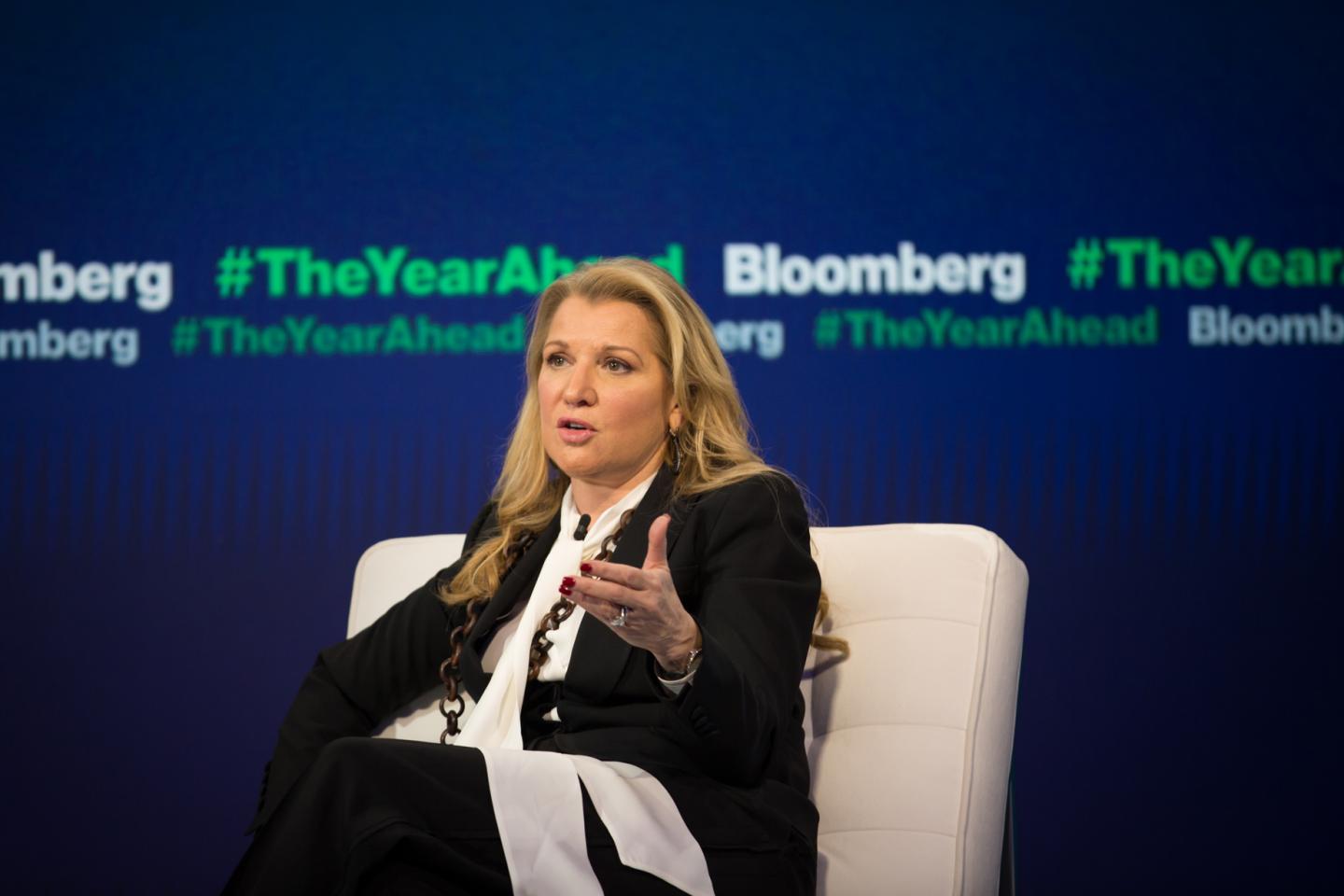 Weight Watchers CEO Mindy Grossman speaks on-stage at a Bloomberg event