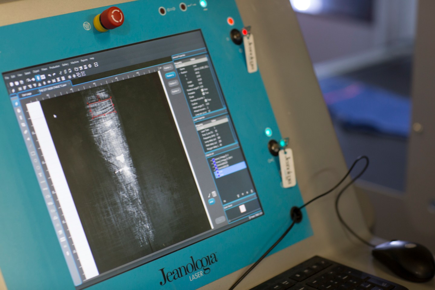 A designer's digital sketches for a pair of jeans at Levi's Eureka Innovation Lab in San Francisco.