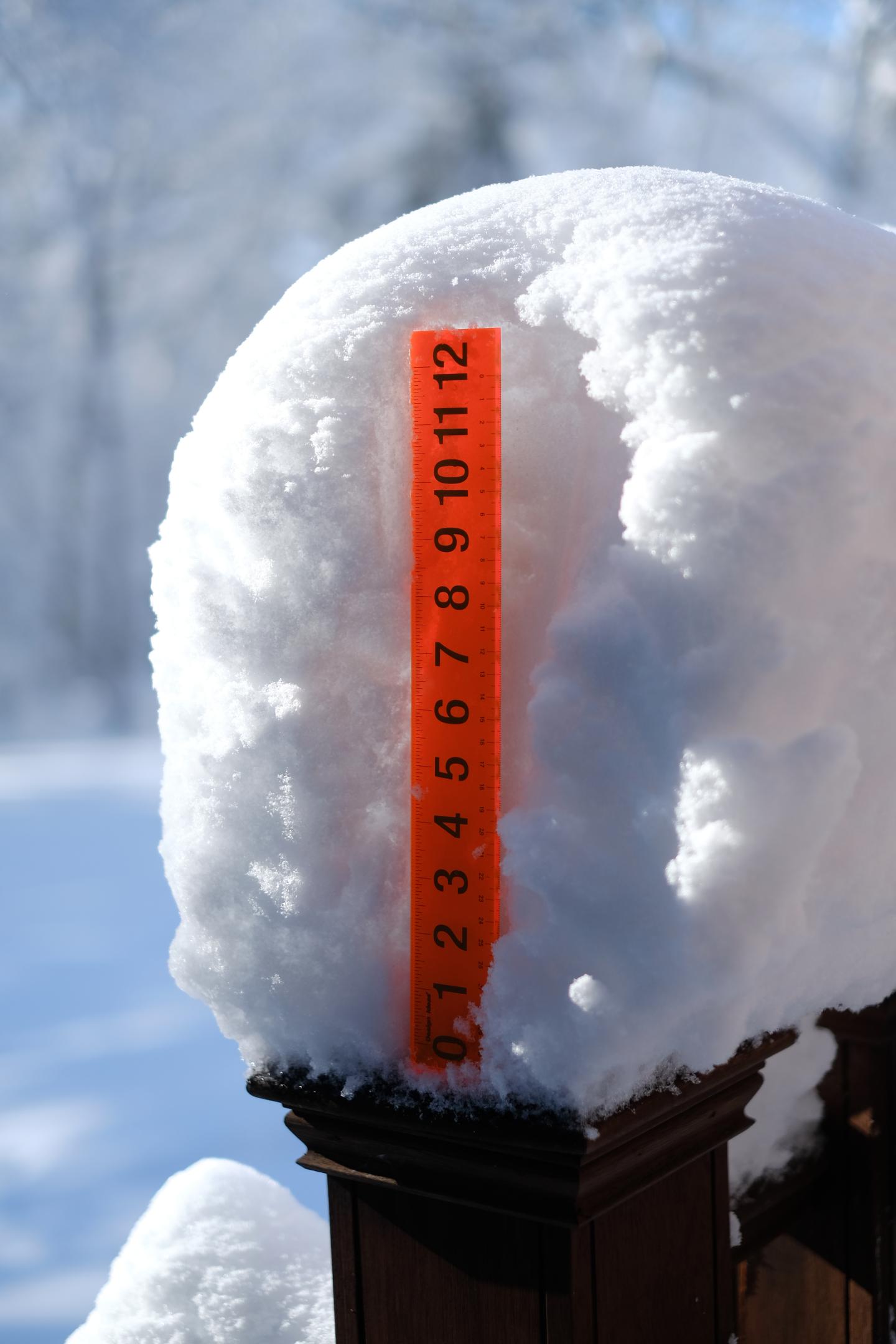 Over a foot of snow fell outside Boston