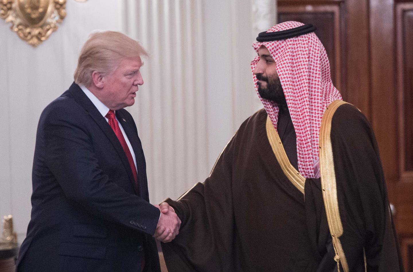 Trump and Mohammed bin Salman shake hands at White House