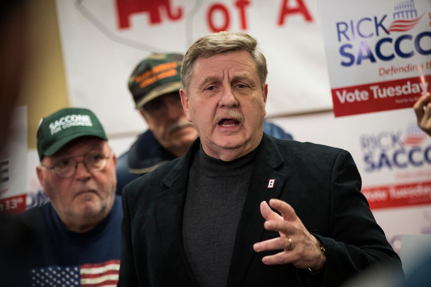 Rick Saccone speaks at an election rally in Pennsylvania