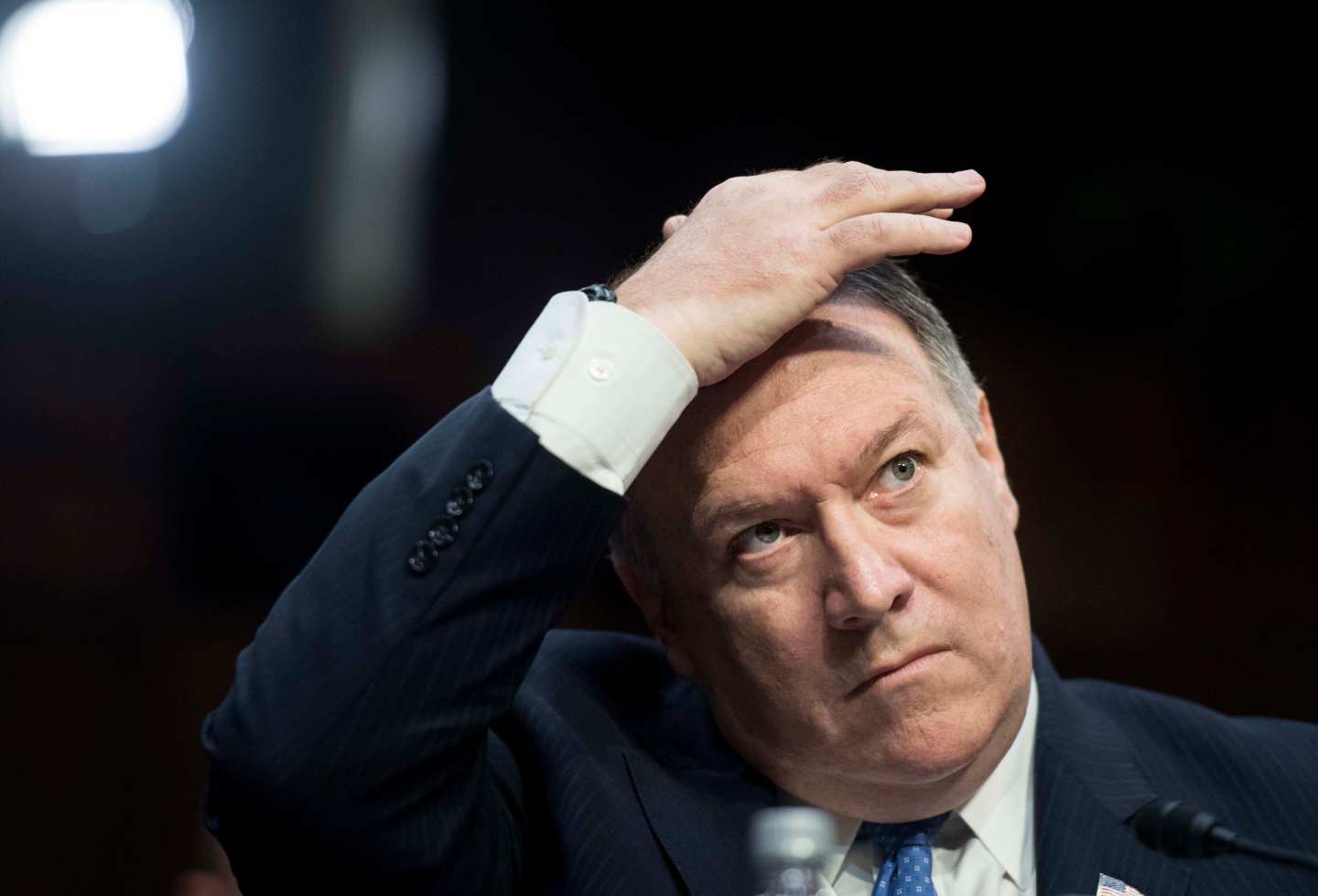 CIA Director Mike Pompeo testifies during a Senate Intelligence Committee hearing.