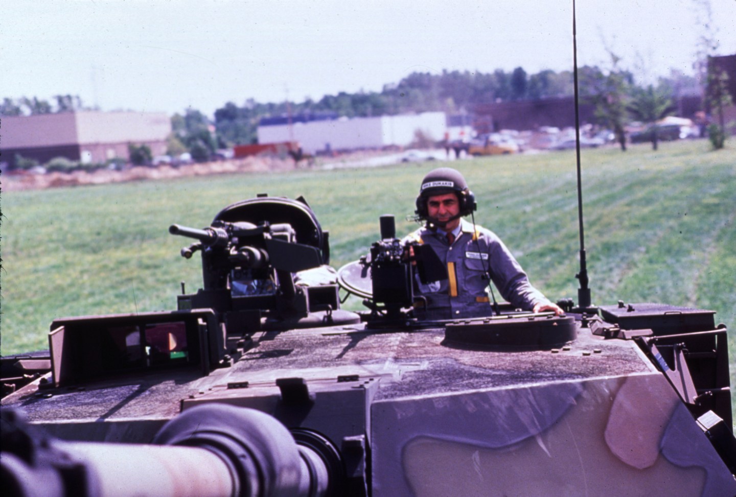 Michael S. Dukakis in a tank