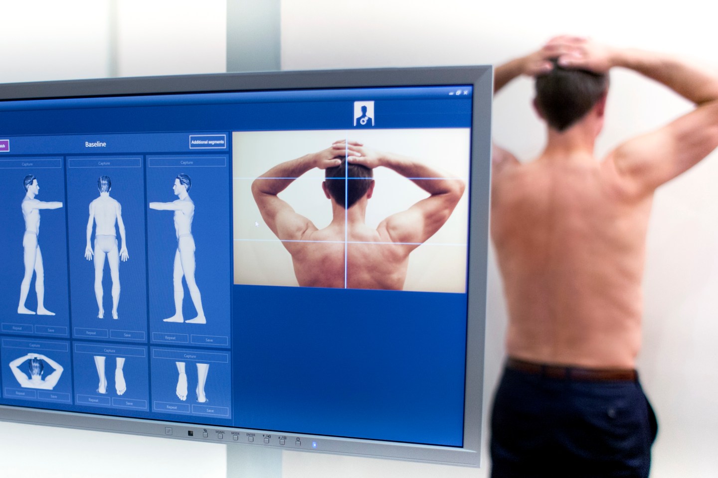 Male patient being examined in clinic