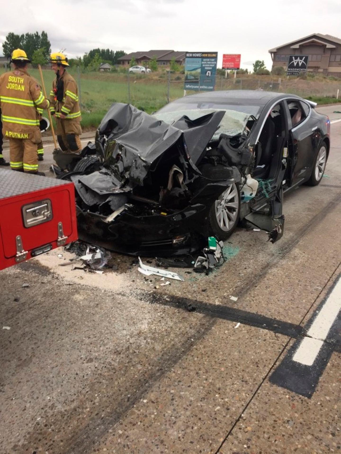 Tesla Crash-Utah, South Jordan, USA - 11 May 2018