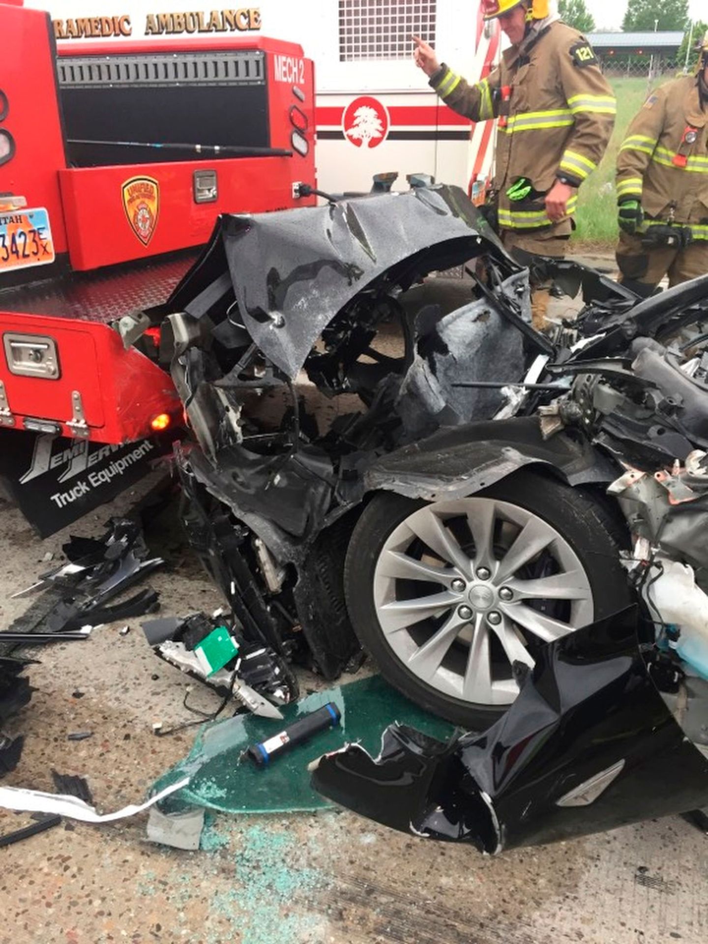 Tesla Crash-Utah, South Jordan, USA - 11 May 2018