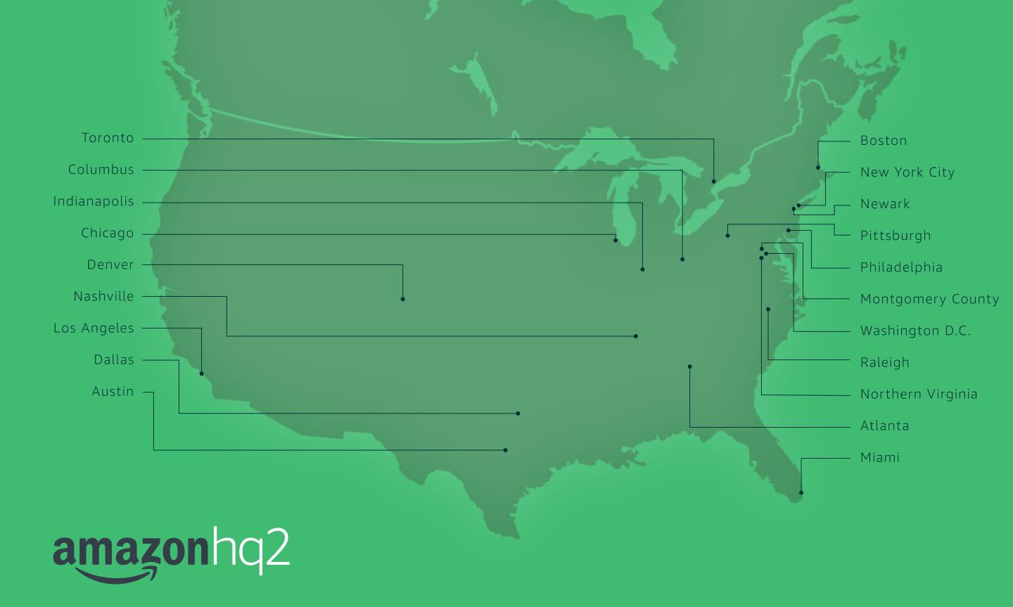 amazon hq2 candidate cities