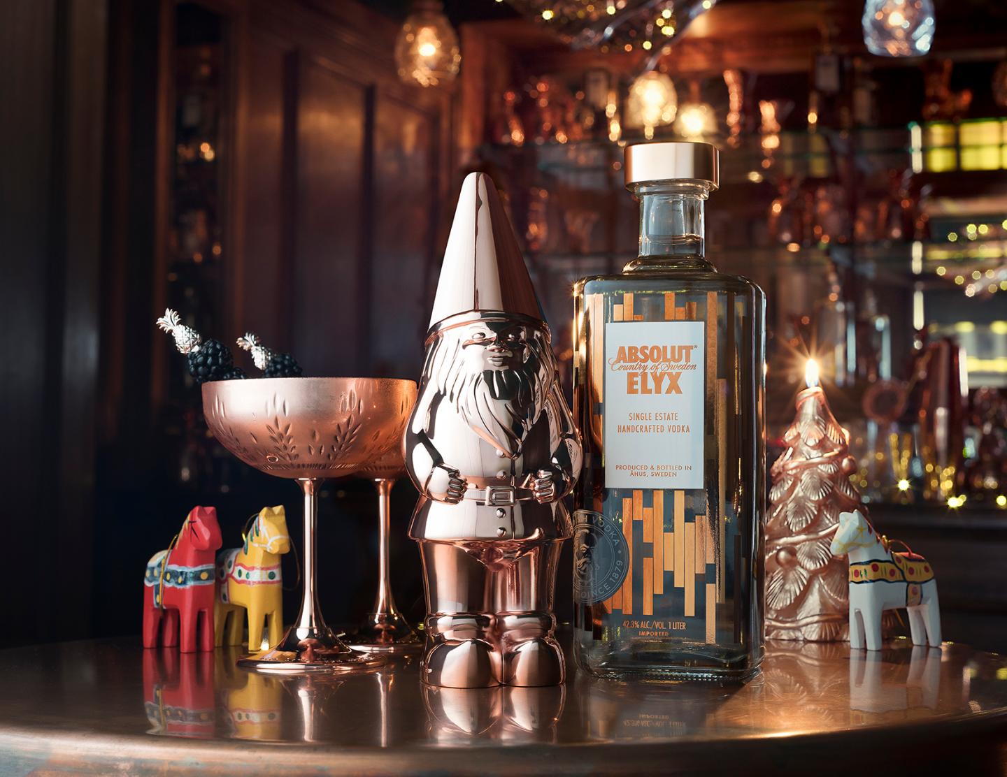 Elyx Gnome Shaker with Bottle Hat on Landscape