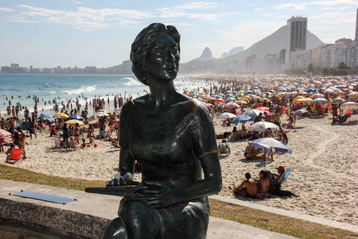 Beaches of Rio de Janeiro are crowded with sunbathers before the begin of summer