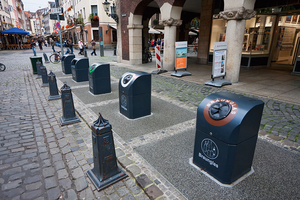 Recycling Bins, Dusseldorf, North Rhine-Westphalia, Germany